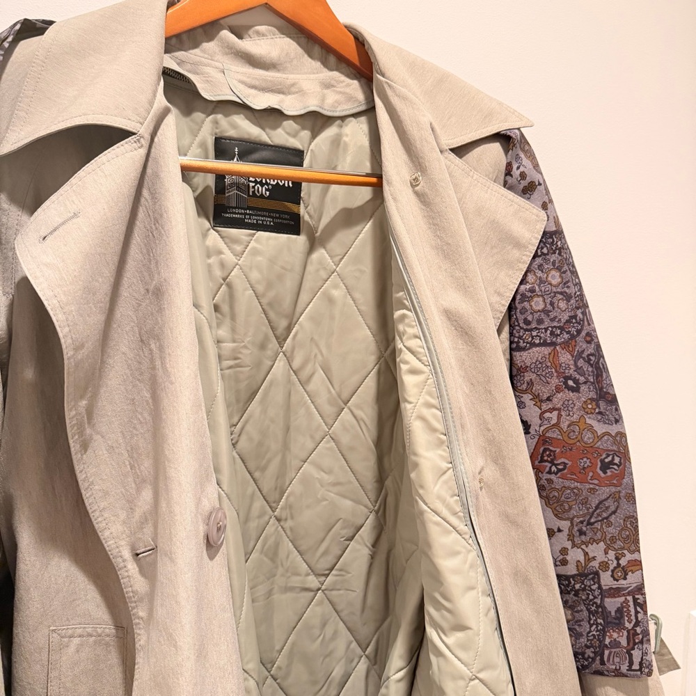 London Fog Full Length Trench Coat Tan Belted Removable Liner 4 - Picture 5 of 11